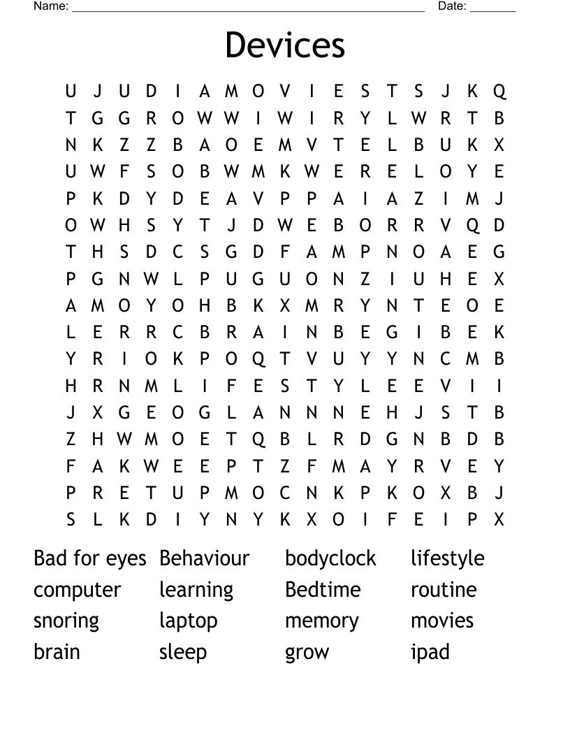Devices Word Search