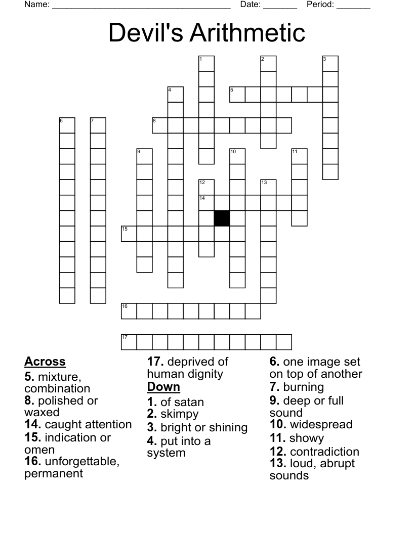 Devil's Arithmetic Crossword