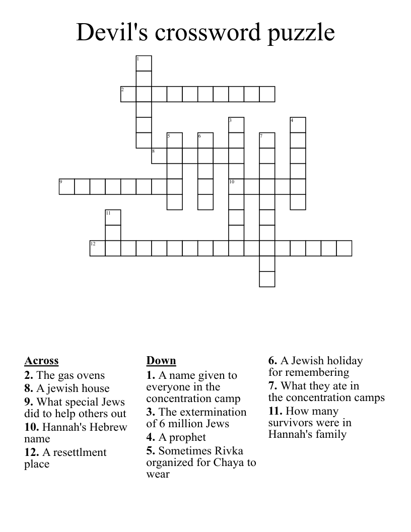 Devil's crossword puzzle