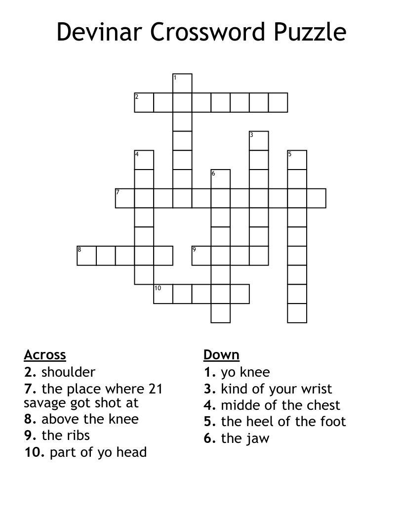 Devinar Crossword Puzzle
