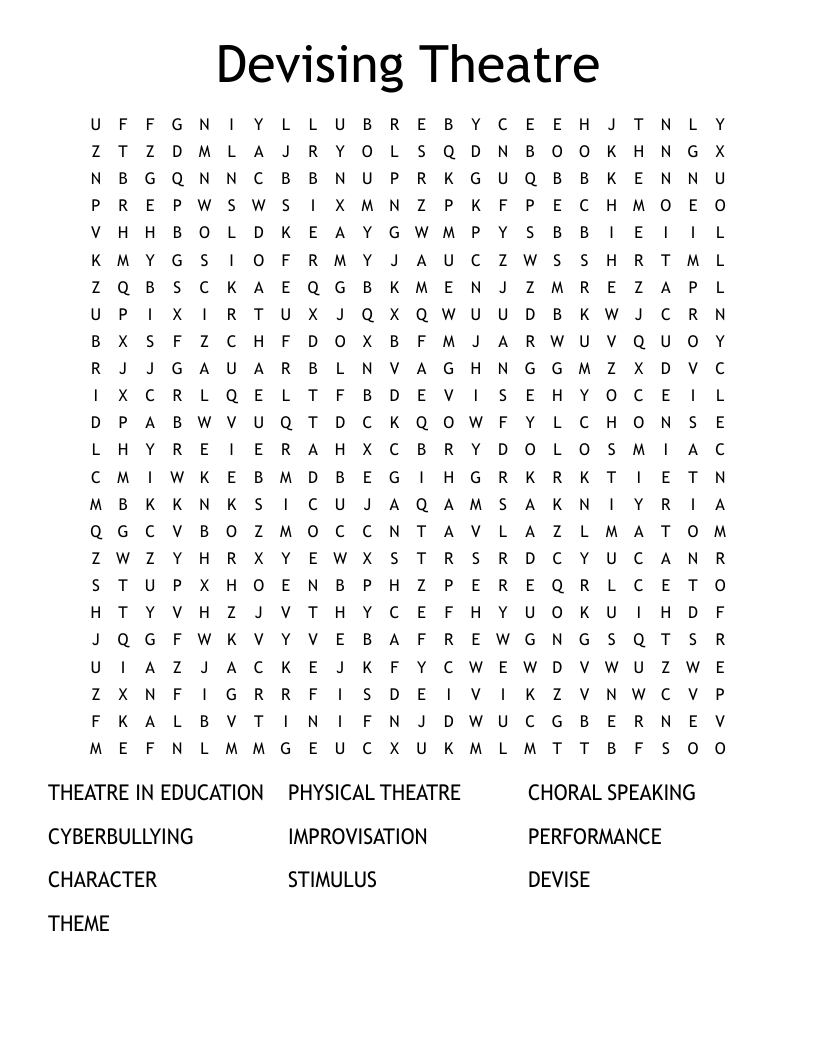 Devising Theatre  Word Search
