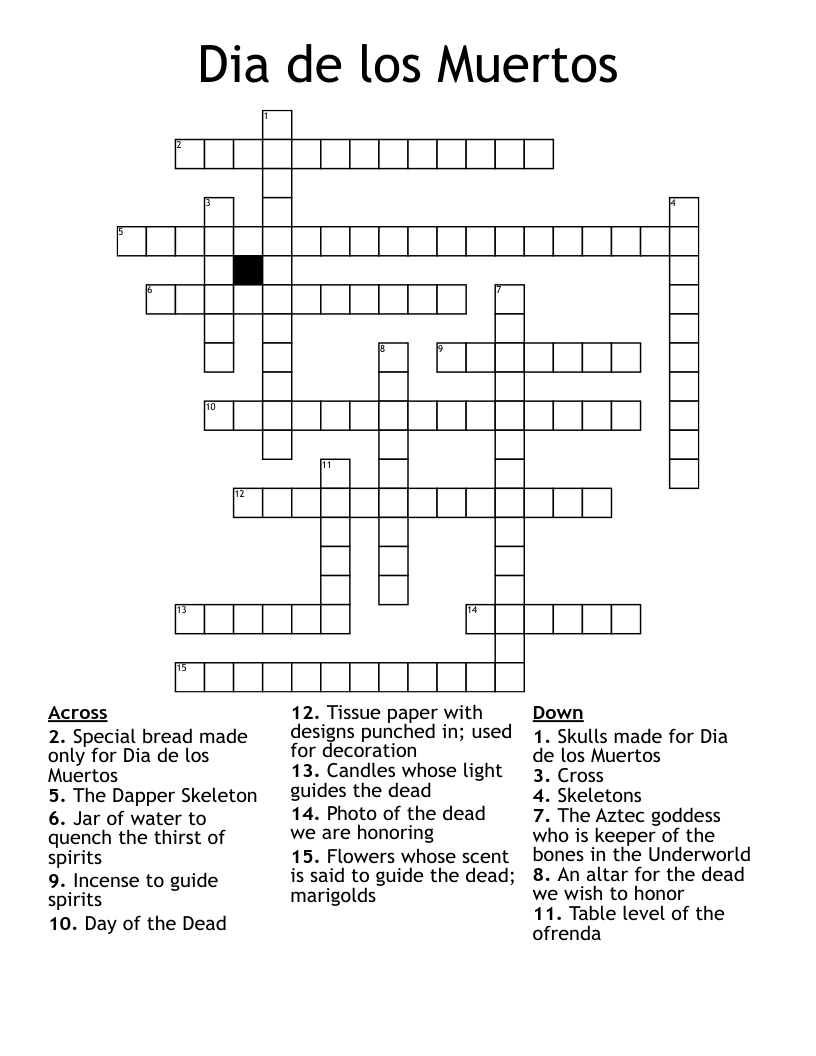 Dia de los Muertos Crossword