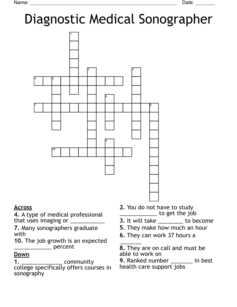 Diagnostic Medical Sonographer Crossword