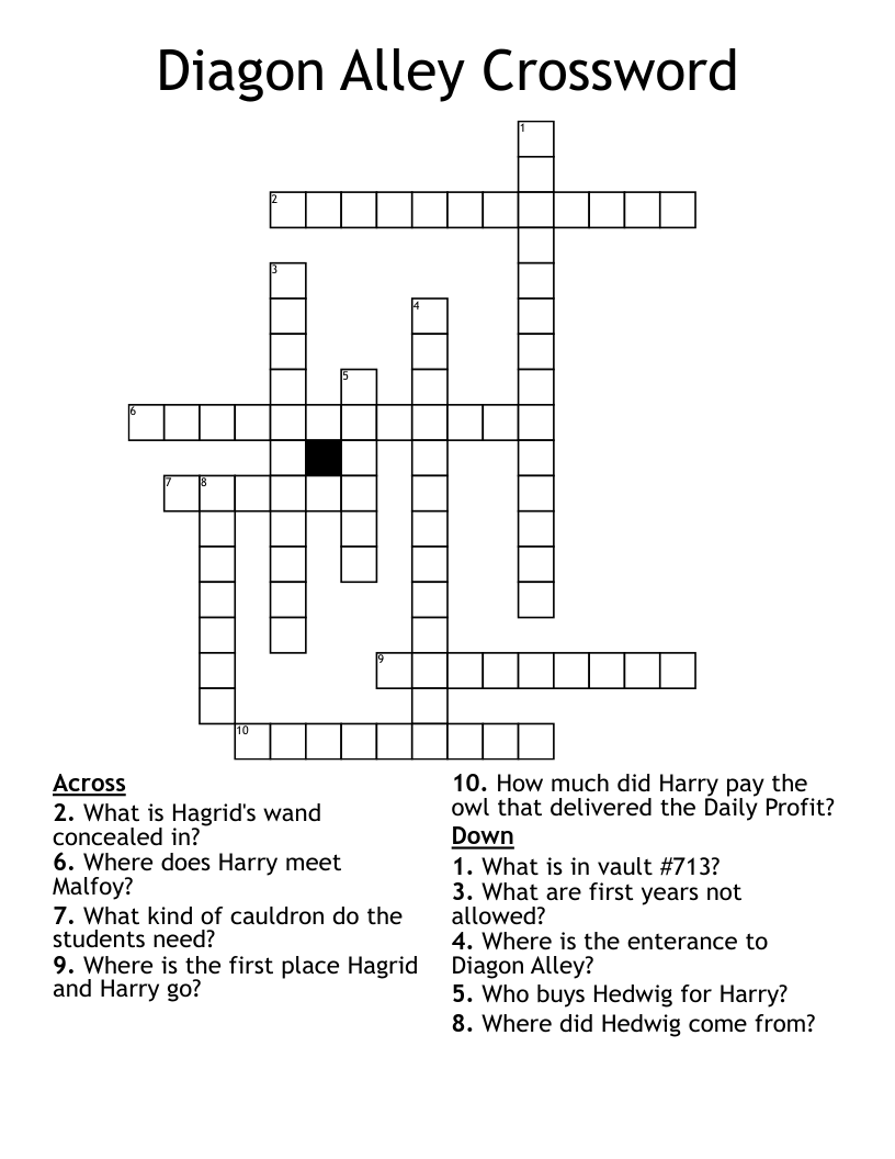Diagon Alley Crossword