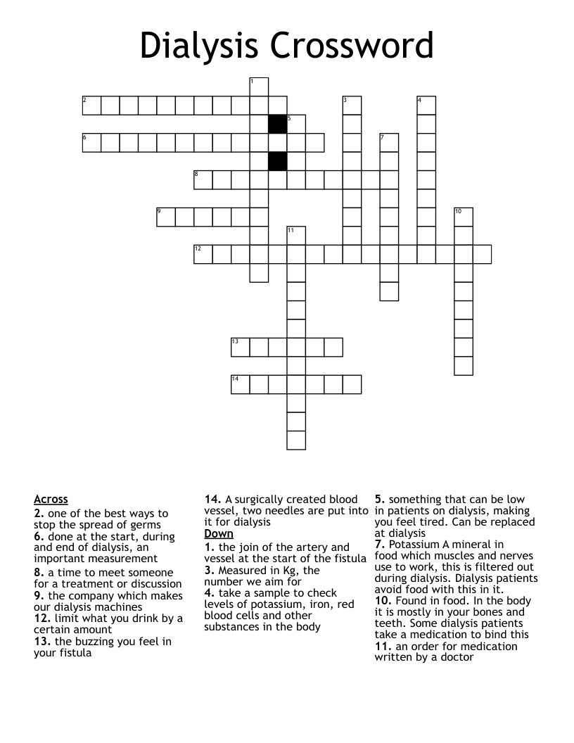 Dialysis Crossword