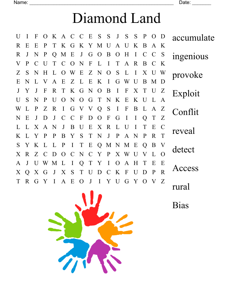 Diamond Land Word Search