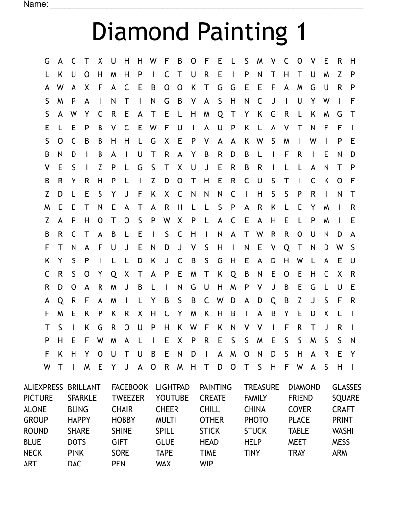 Diamond Painting 1 Word Search