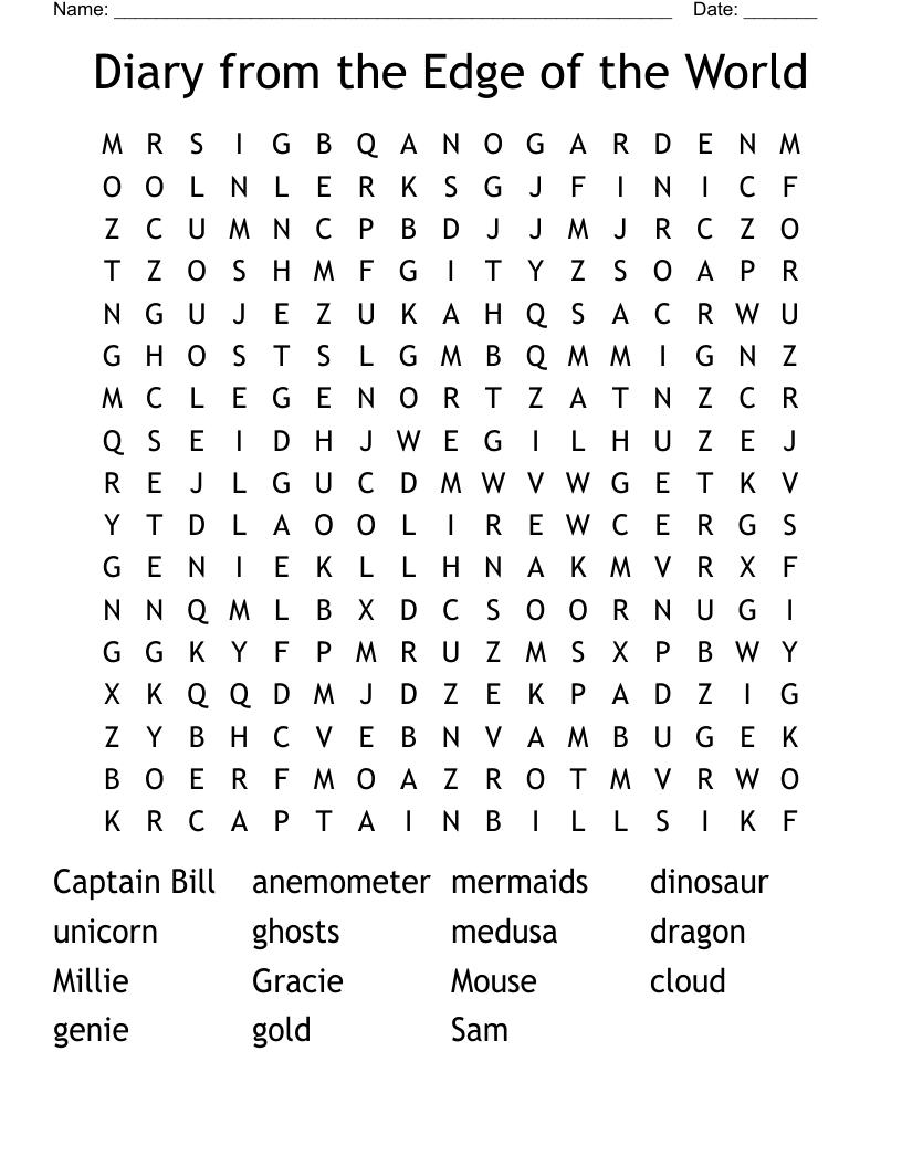 Diary from the Edge of the World Word Search