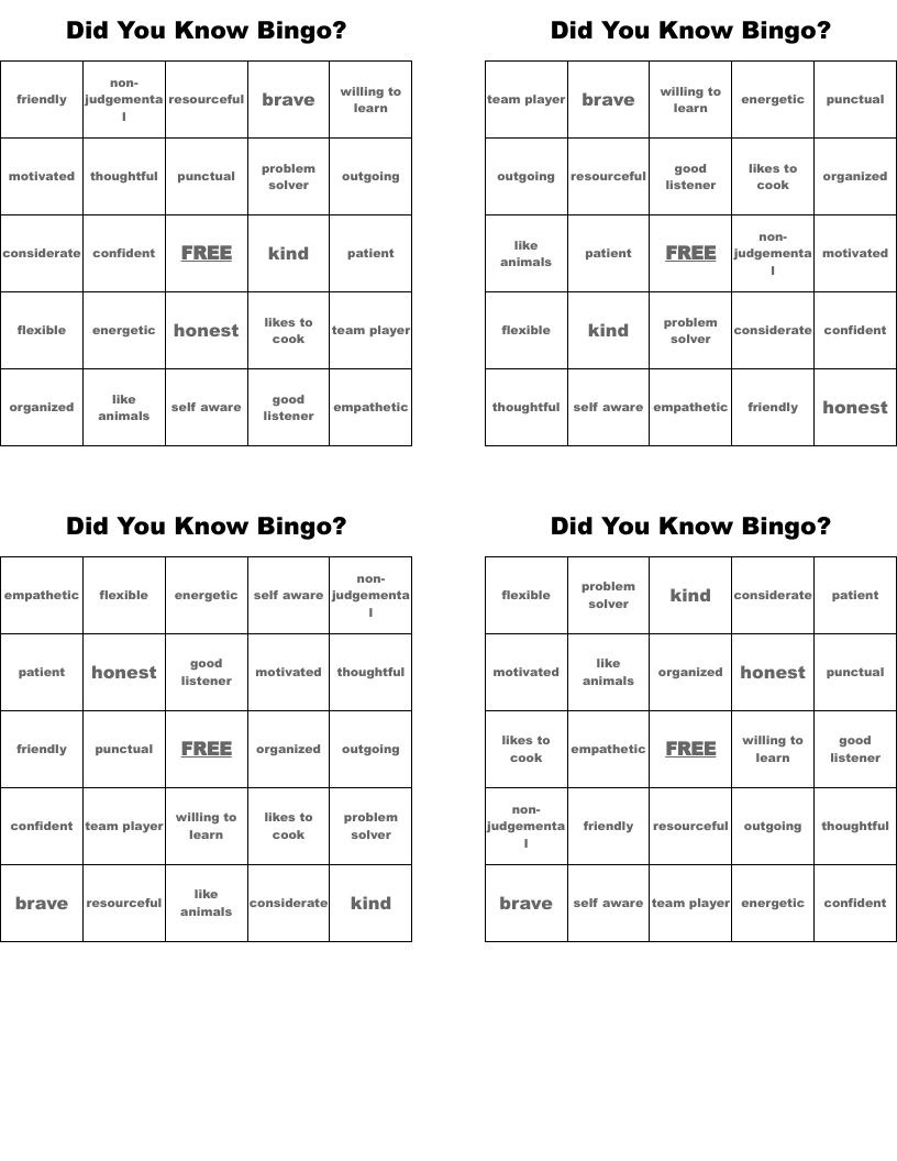 Did You Know Bingo?