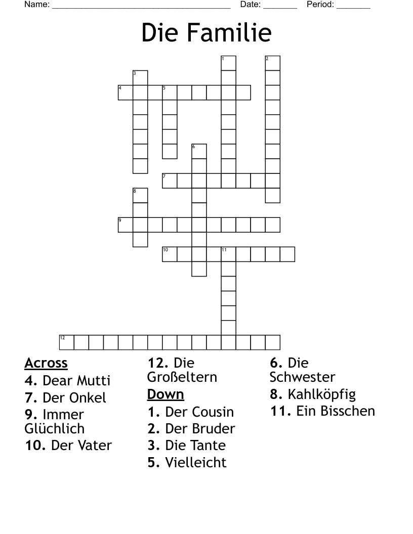 Die Familie Crossword