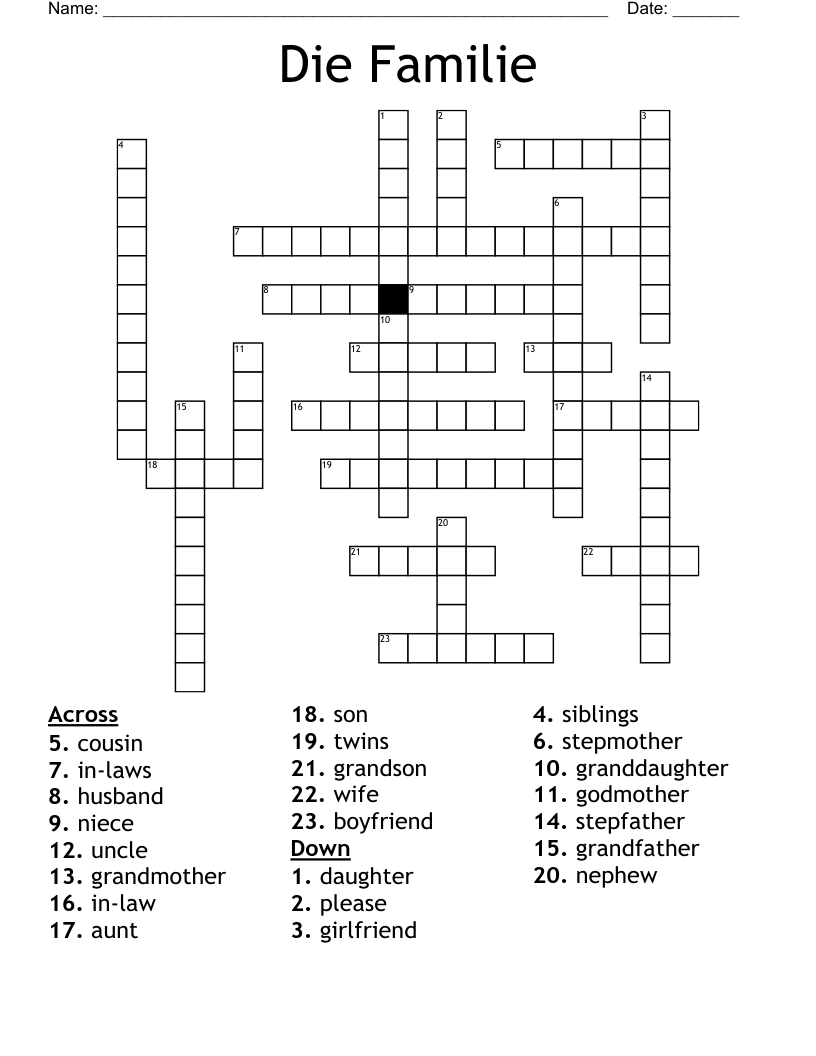 Die Familie Crossword