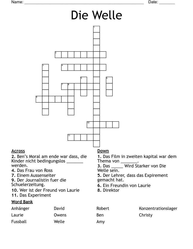 Die Welle Crossword