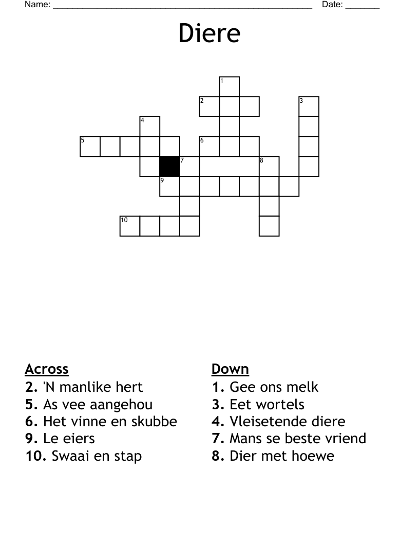 Diere  Crossword