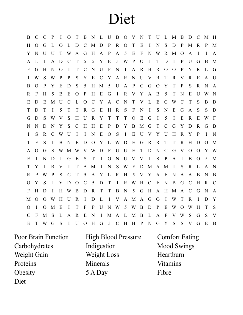 Diet Word Search