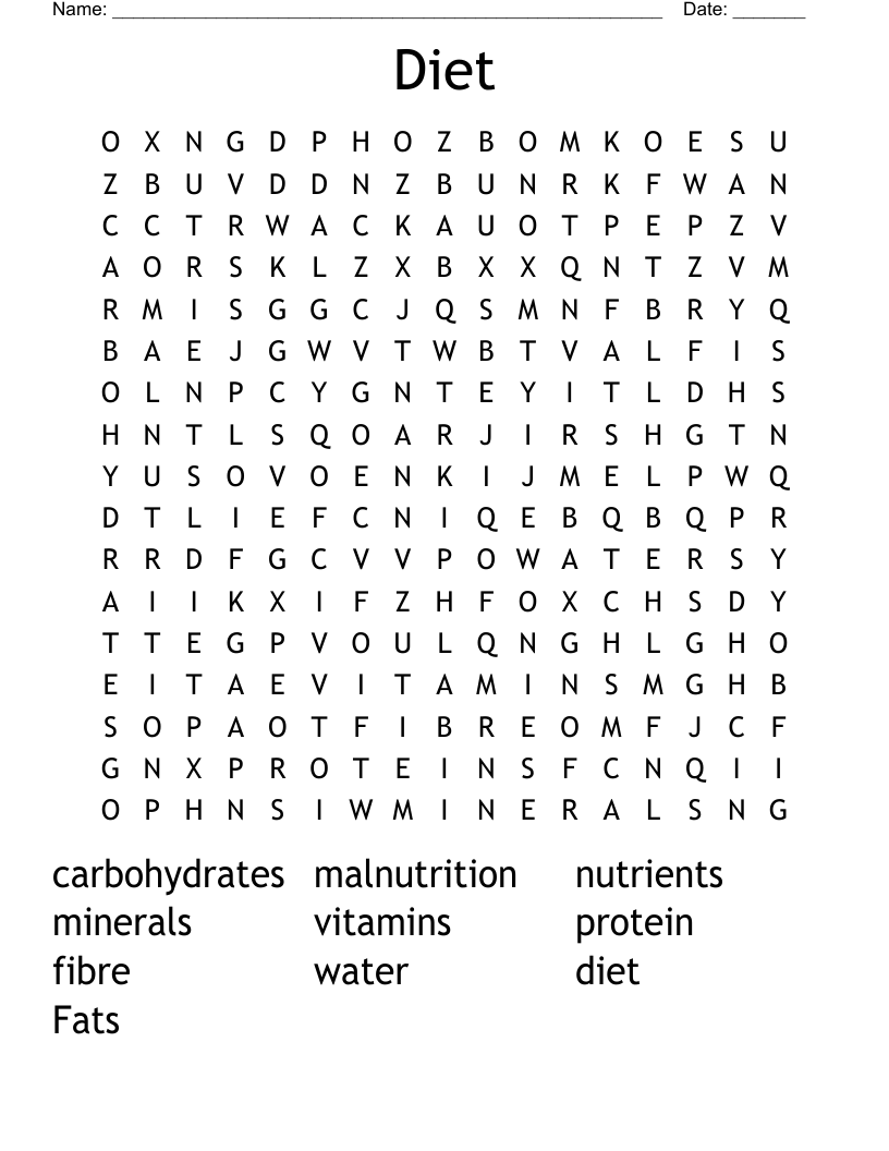 Diet Word Search