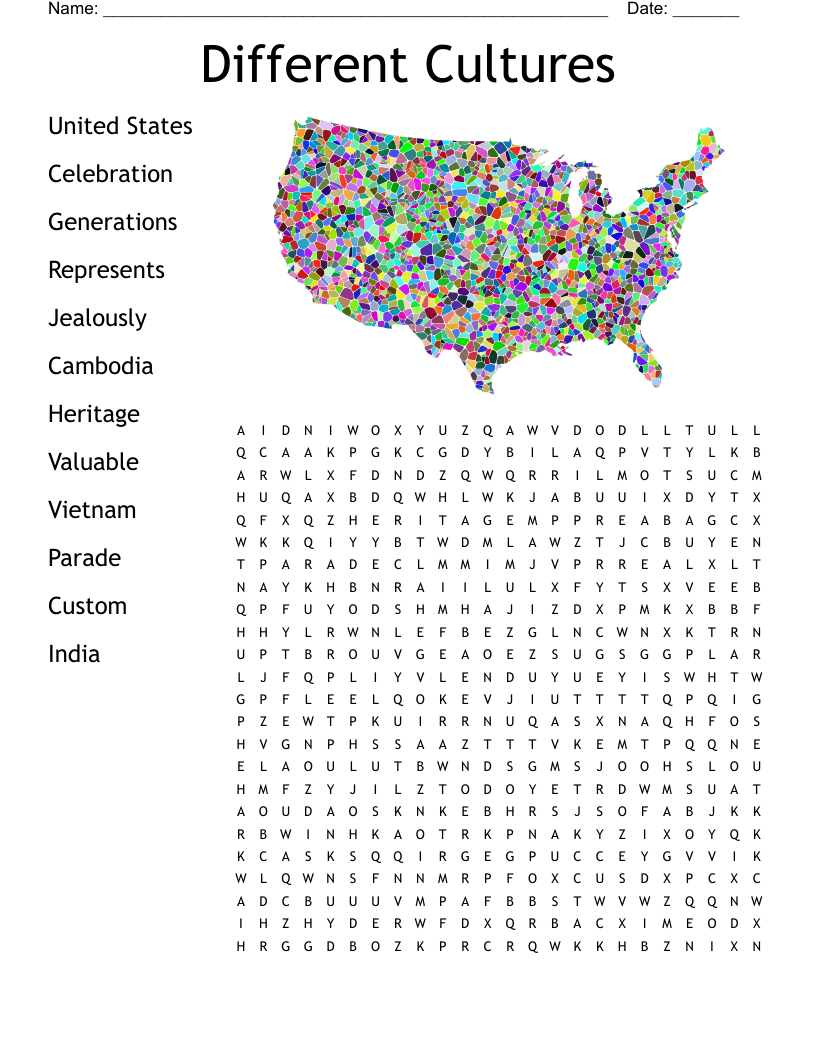 Different Cultures Word Search