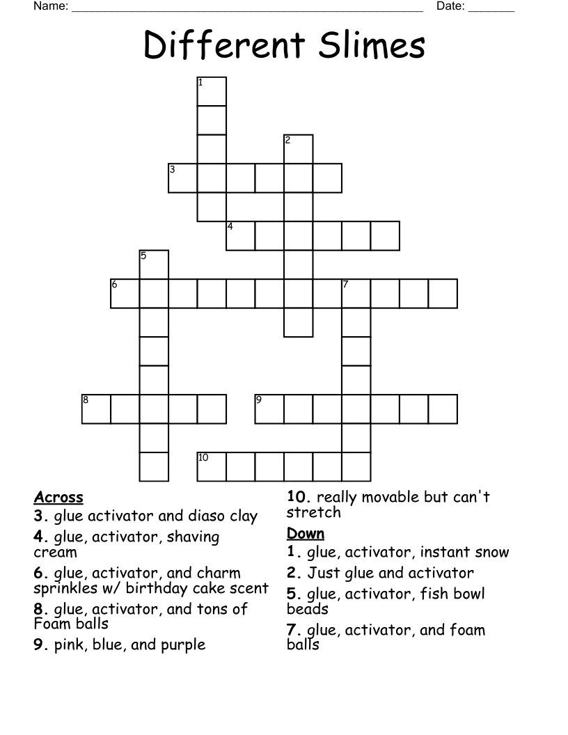 Different Slimes Crossword