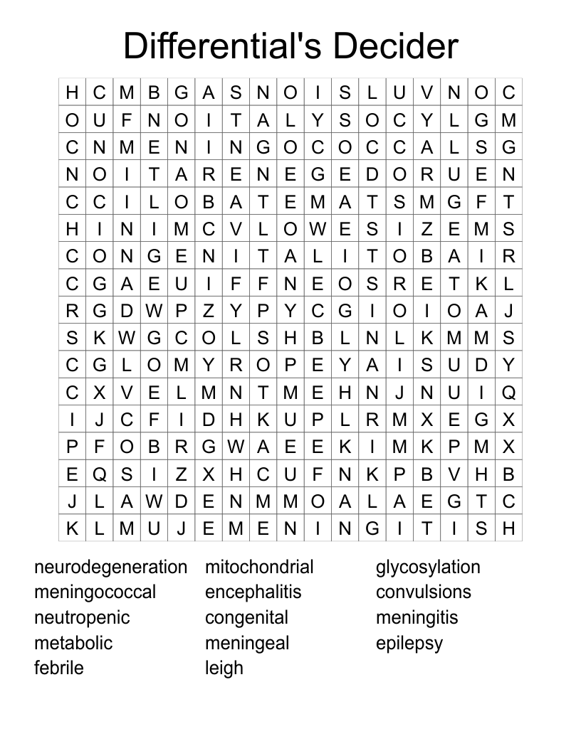 Differential's Decider Word Search