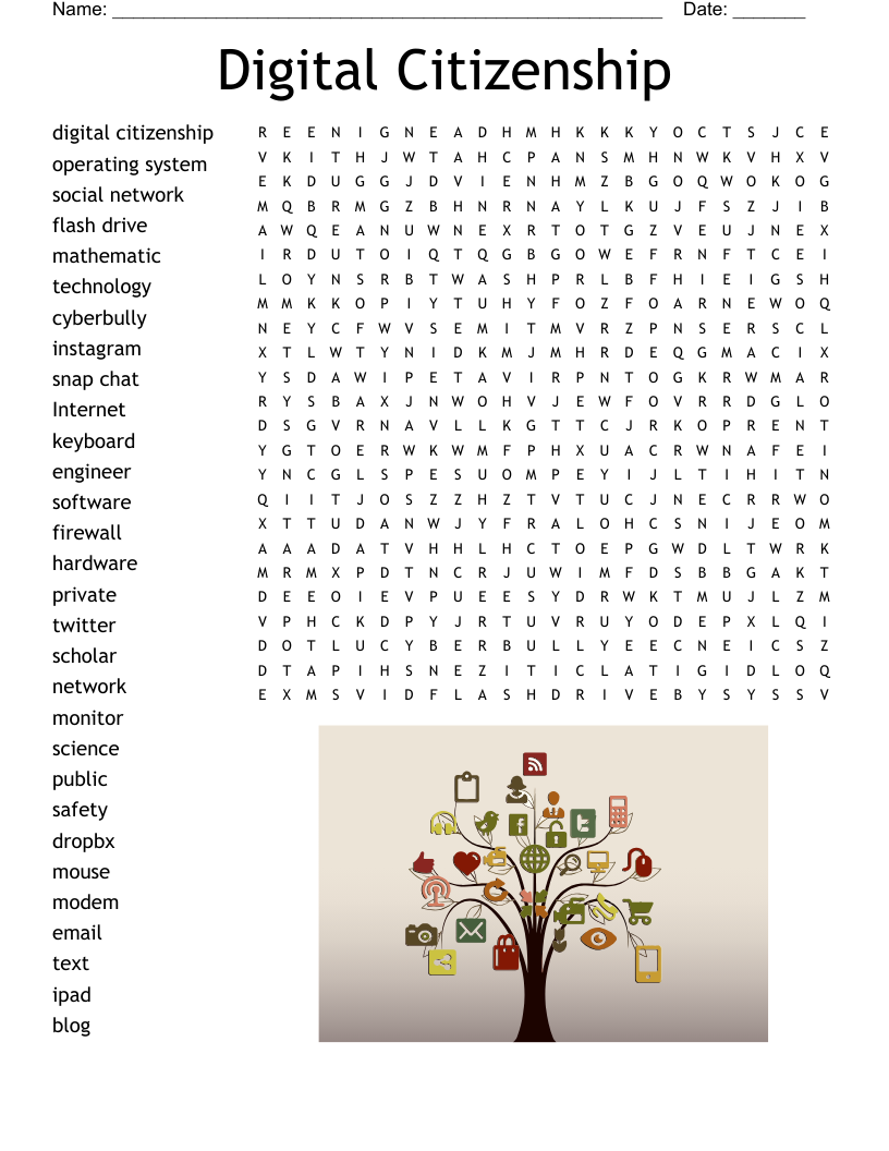Digital Citizenship Word Search