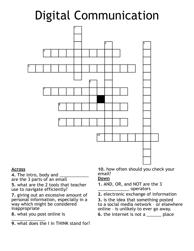 Digital Communication Crossword