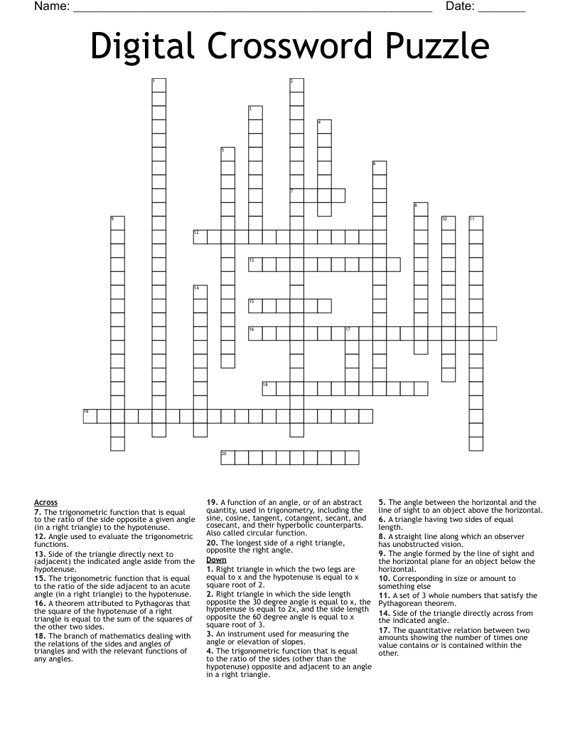 Digital Crossword Puzzle
