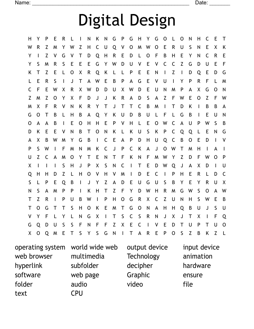 Digital Design Word Search