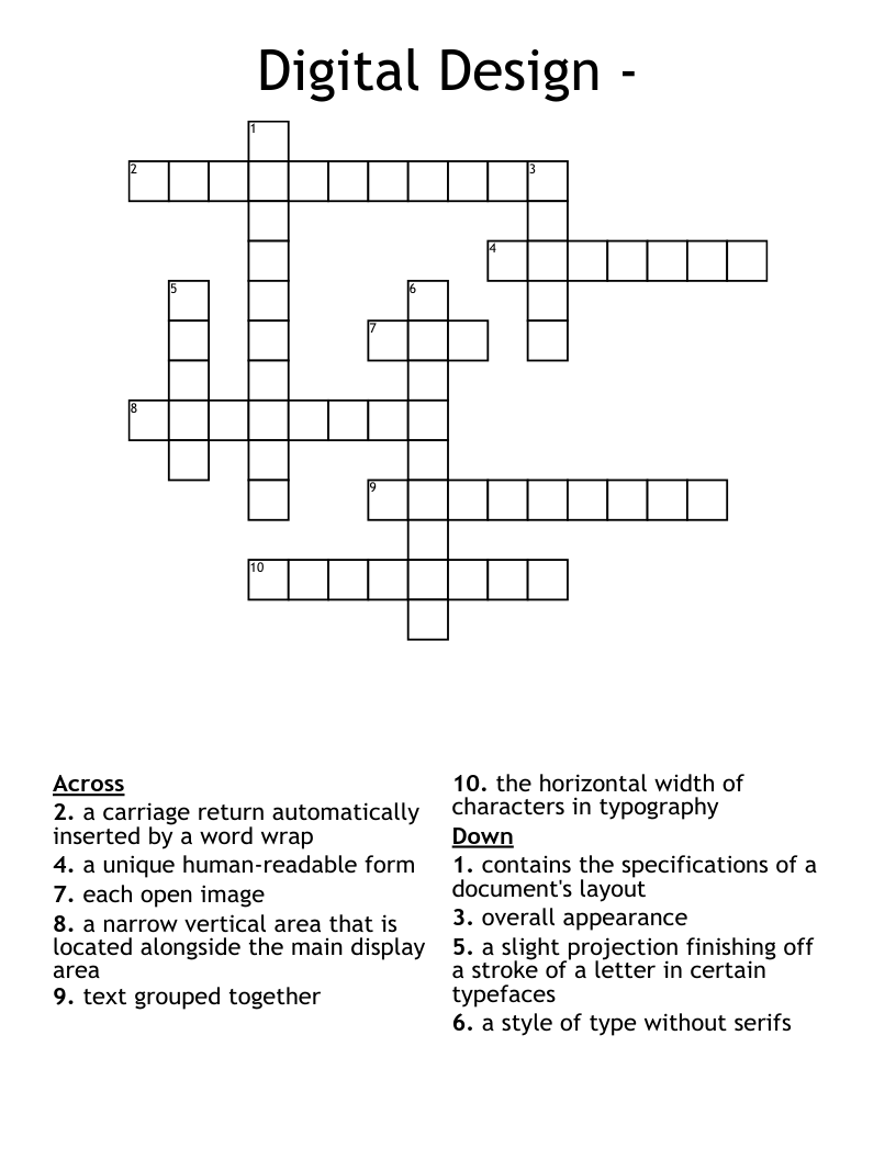 Digital Design - Crossword