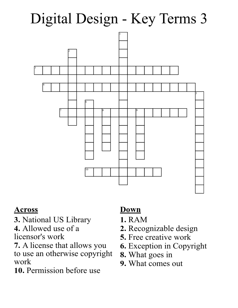 Digital Design - Key Terms 3 Crossword