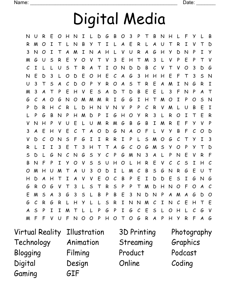 Digital Media Word Search