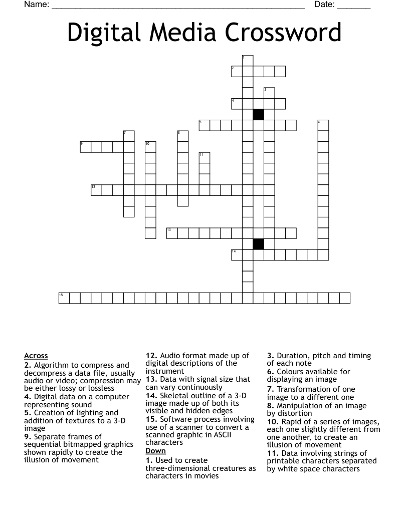 Digital Media Crossword