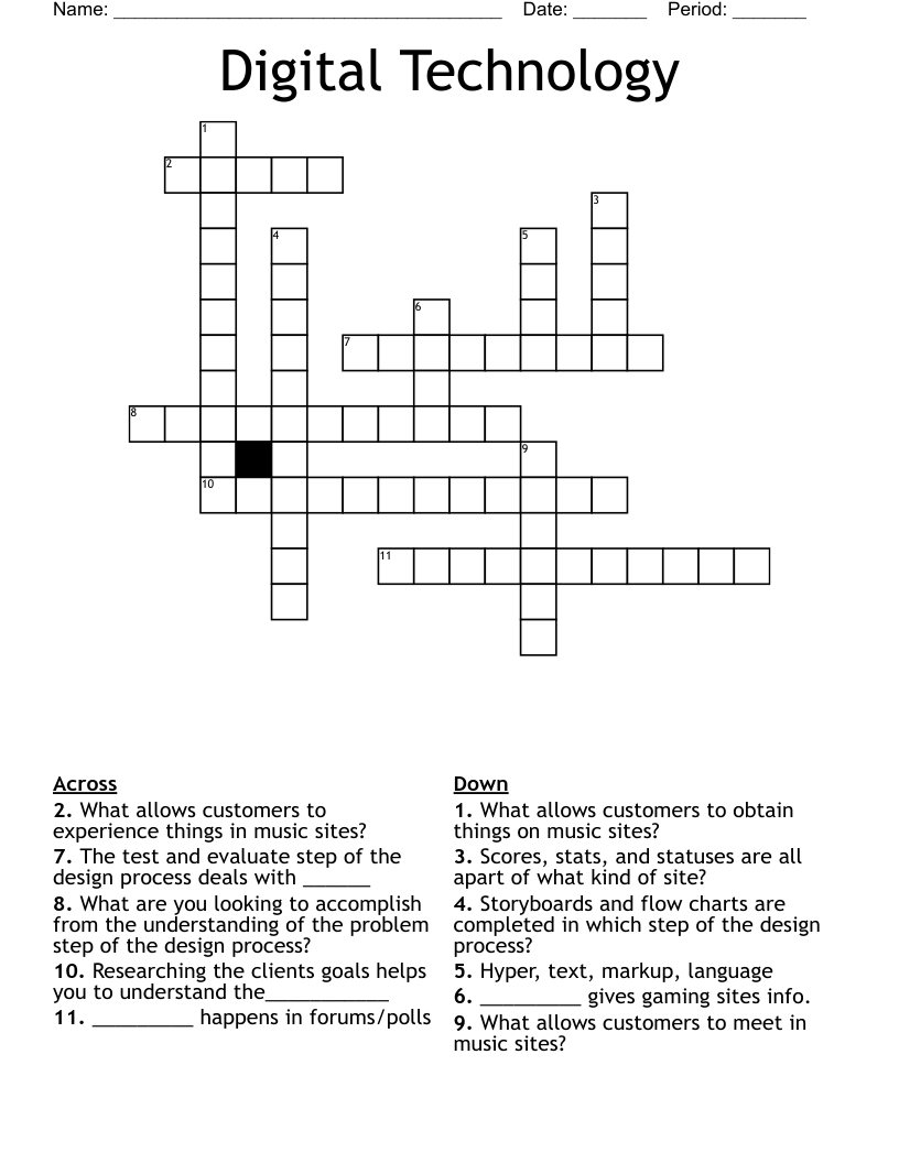 Digital Technology Crossword