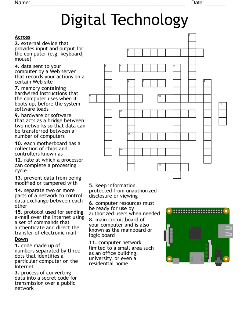 Digital Technology Crossword