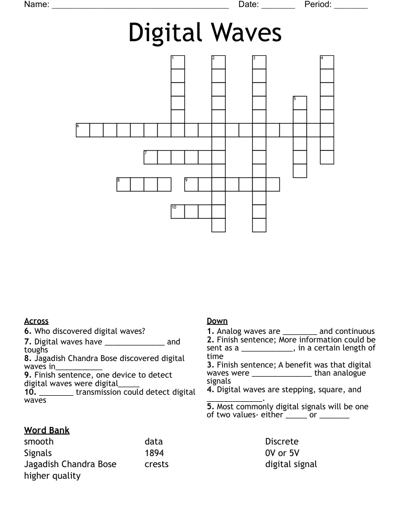Digital Waves Crossword
