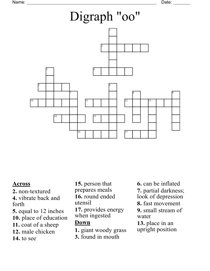 Digraph "oo" Crossword