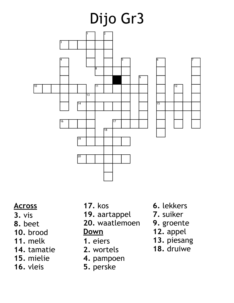 Dijo Gr3 Crossword