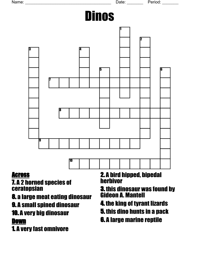 Dinos Crossword