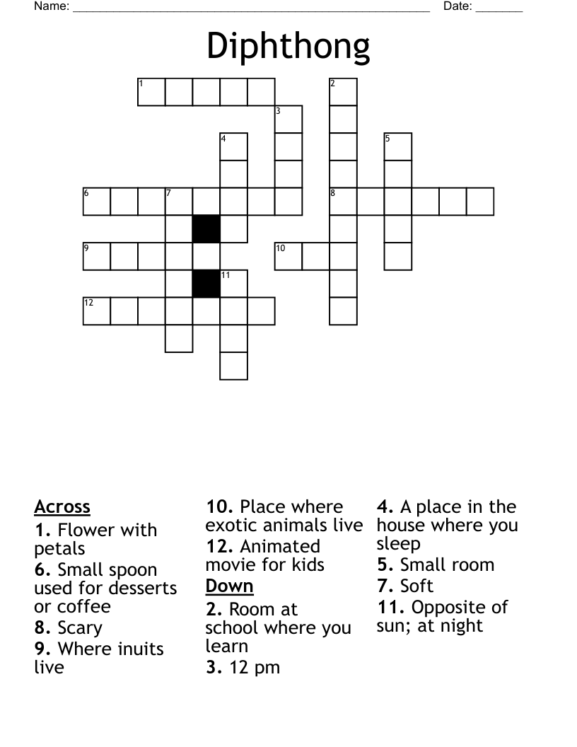 Diphthong Crossword