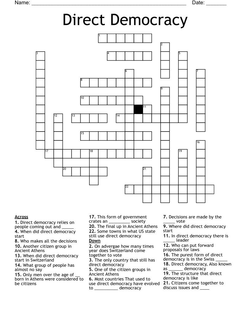 Direct Democracy Crossword