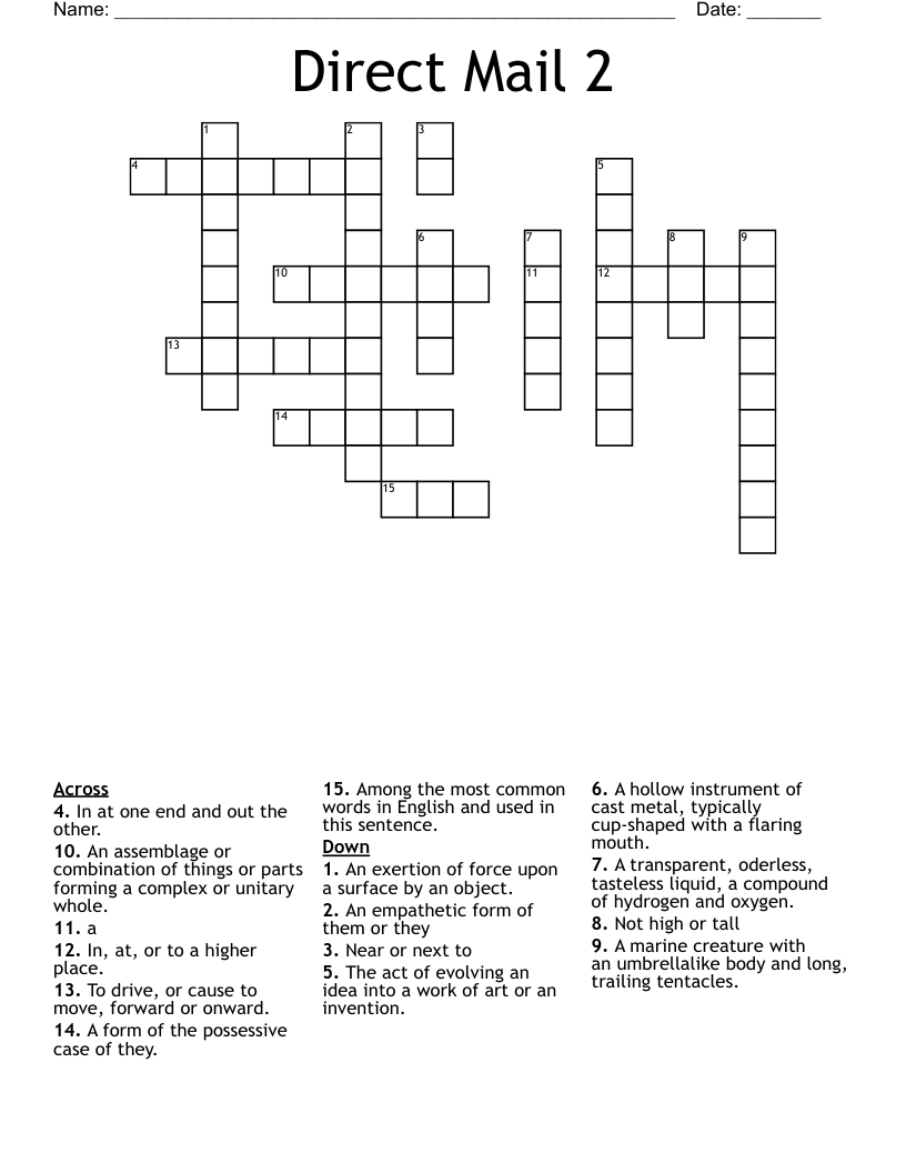 Direct Mail 2 Crossword