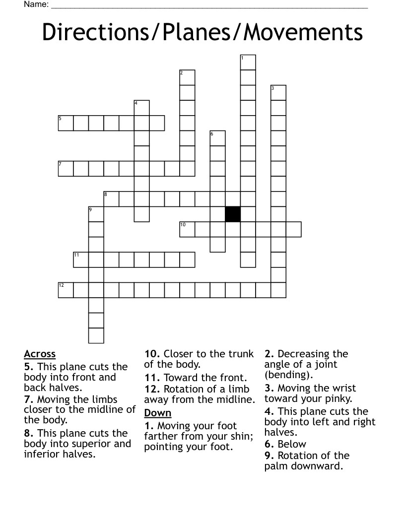 Directions/Planes/Movements Crossword
