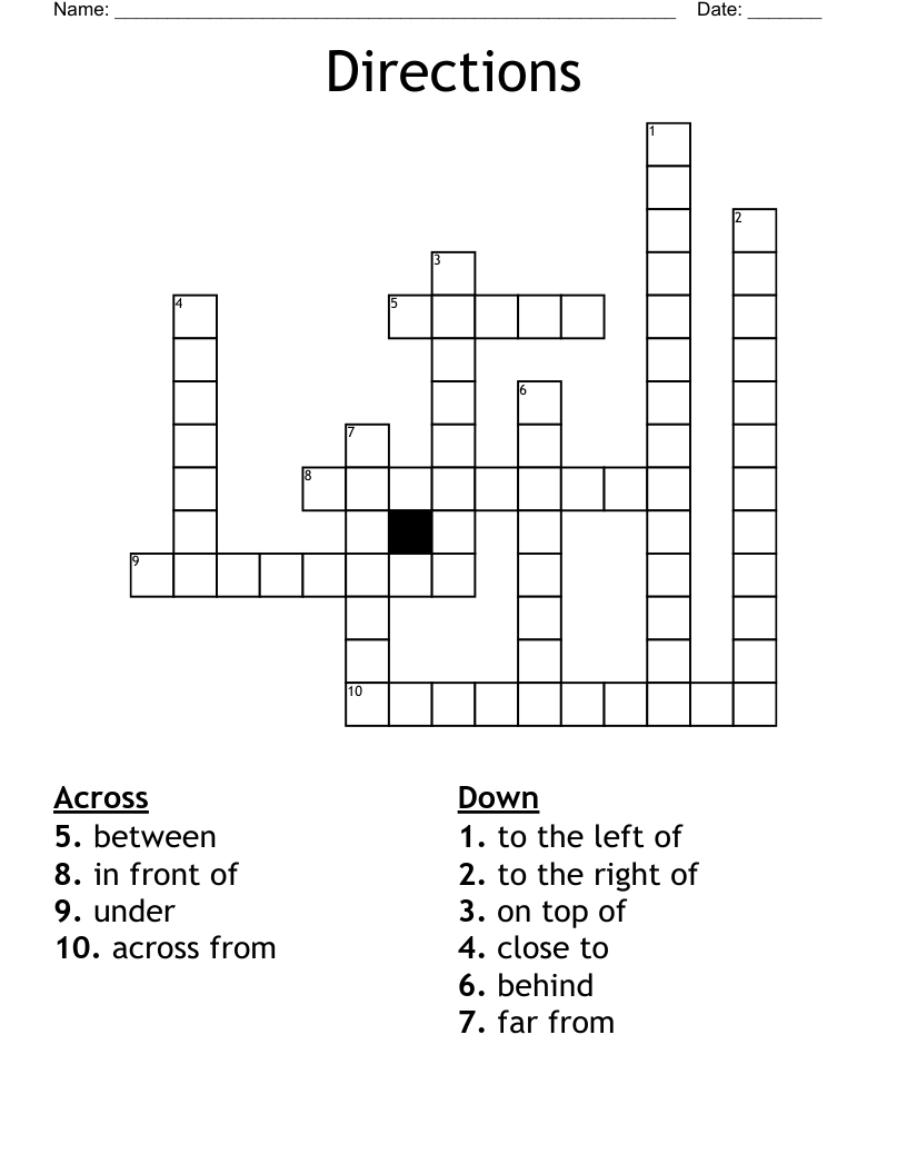 Directions Crossword
