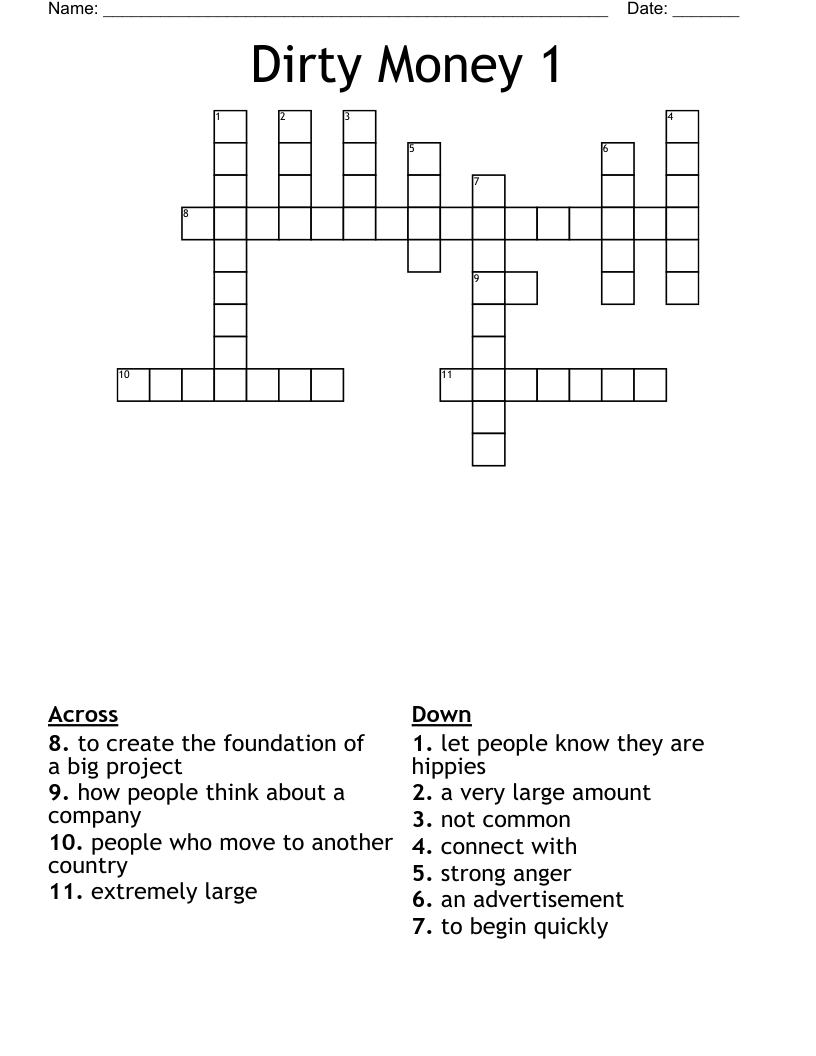 Dirty Money 1 Crossword