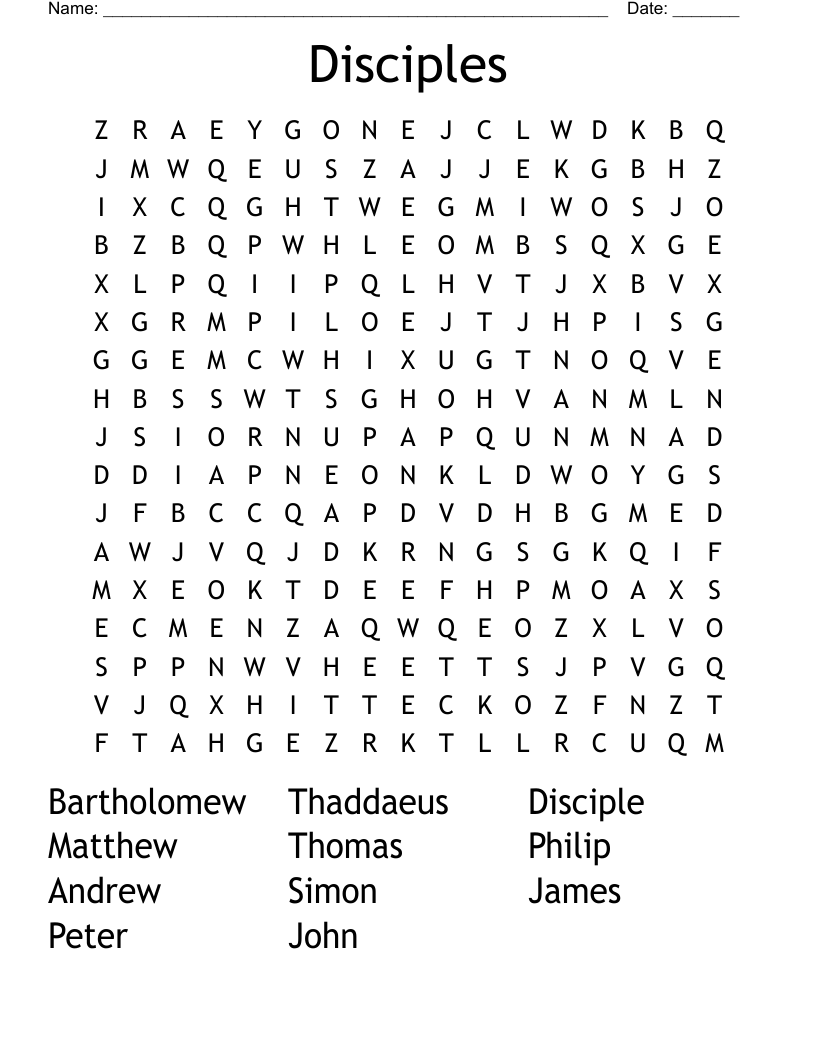 Disciples Word Search