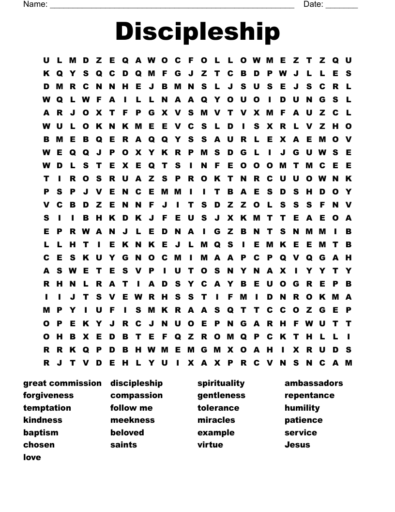 Discipleship Word Search