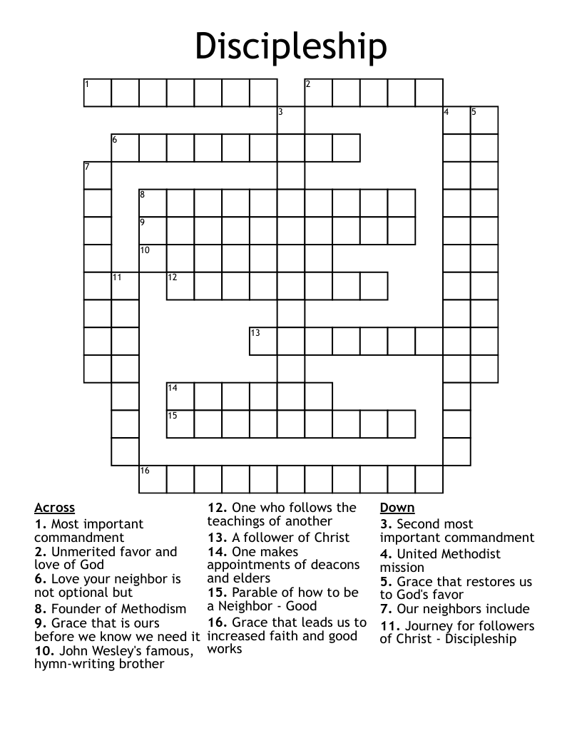 Discipleship Crossword