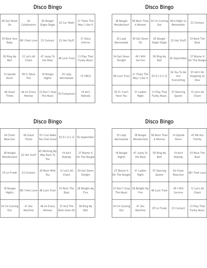 Disco Bingo