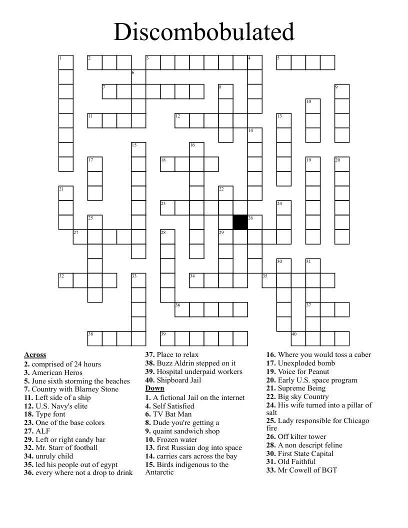 Discombobulated Crossword