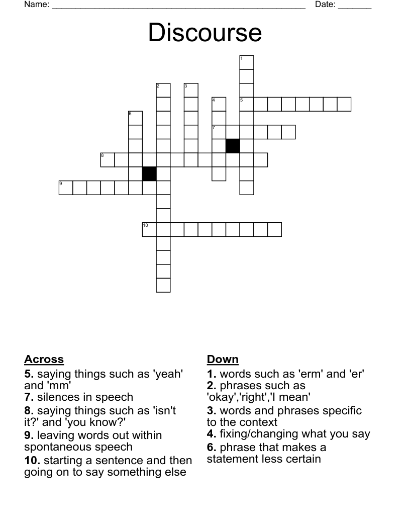 Discourse  Crossword