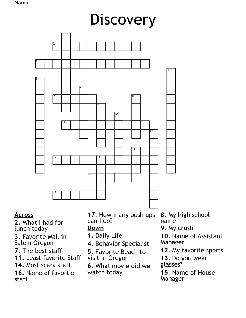 Discovery Crossword