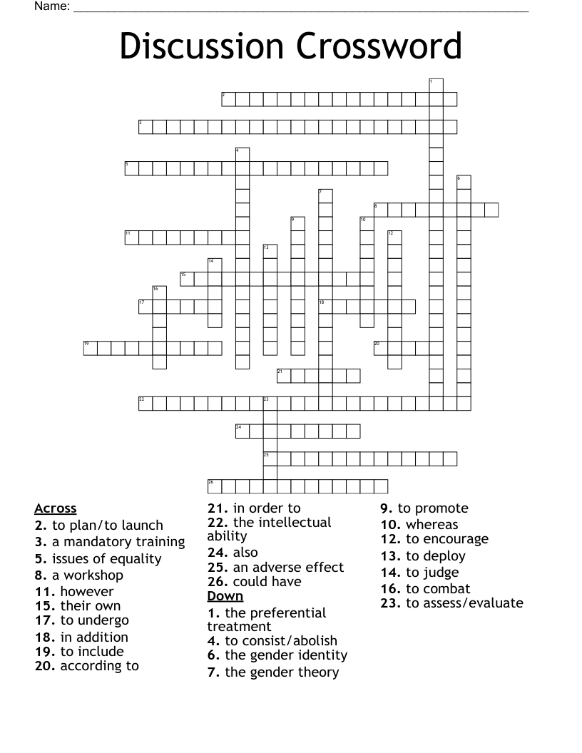 Discussion Crossword